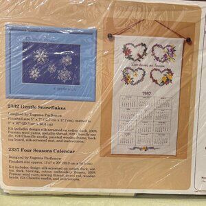 Creative Circle # 2332 Gentle Snowflakes 5" x 7" Kit W/ FRAME VTG 1986